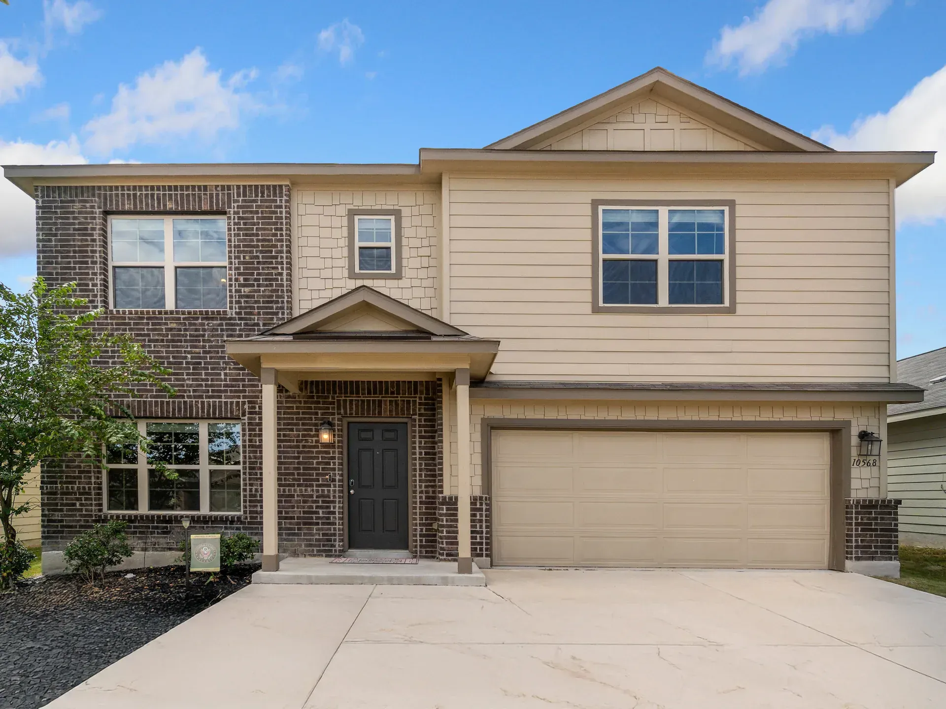 Garage door style example on a two-car home