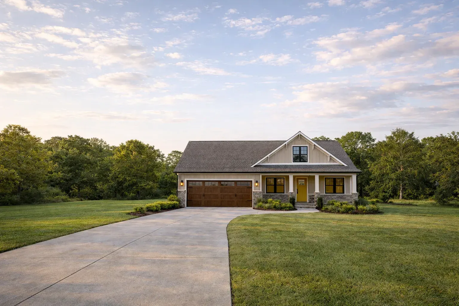 Garage door style example with craftsman carriage details